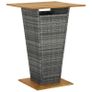 Bar Table Grey 80x80x110 cm Poly Rattan and Solid Acacia Wood Image 5