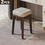Set of 2, Upholstered Kitchen Chairs, Vanity Stools, Synthetic Leather with Stitching, Mid-Century Modern, 19-Inch Tall, Easy Assembly Image 2
