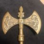 Vintage Solid Brass Heavy Decorative Medieval Viking Style Double Headed Axe Image 3