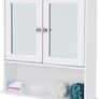 Double Mirror Doors Bathroom Cabinet, Wall Cabinet, Storage Cupboard, Wall-Mounted Storage Unit, Adjustable Height Shelves, 56 x 13 x 58 cm, White (FREE POSTAGE) Image 4