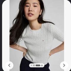 Tommy Hilfiger Cable Knit With Short Sleeve All Season Jumper - Colour - Light Grey - Size - XXL - RRP - 119.90 - Open To Offers!!