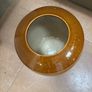 Buy 1 get 1 FREE - A Large Glazed Vintage Earthenware Mustard ( 2 tone ) Vase and 1 similar one Free Image 2