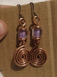 Handmade Copper Spiral Earrings