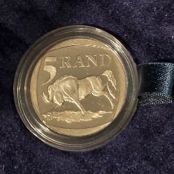 Nelson Mandela R5 Coin 2000  SA Mint Gala Edition  Signed by F.W. de Klerk