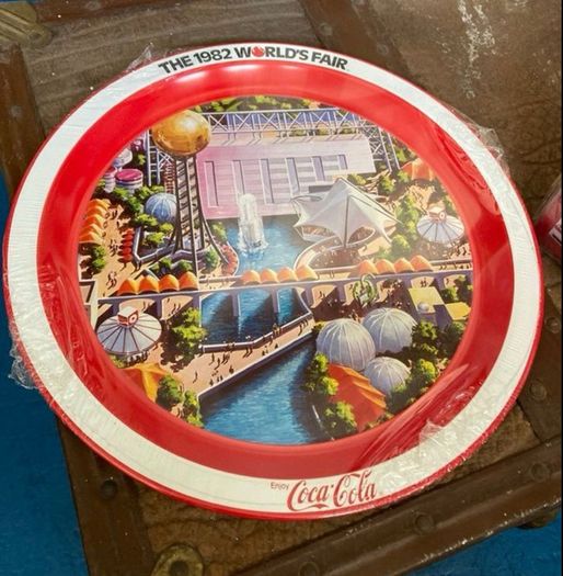 Coca Cola 1982 World Fair Metal Tray Rare