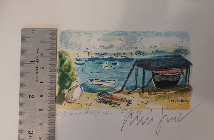 Fantastic Limited-Edition Hand-Signed Lithograph Print of a Caribbean Scene by the Renowned French Artist Alexandre Minguet (1937-1996), #249/1000