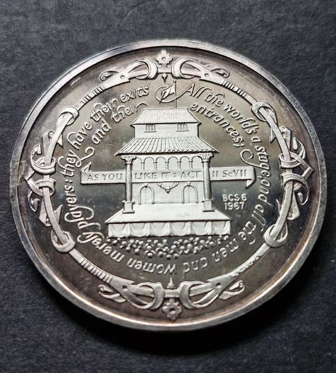 United Kingdom 1967 Medal - William Shakespeare BCS 6 Britannia Commemorative Society (41 Grams .999 Silver)