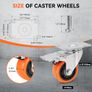3-inch Plate Swivel Caster Wheels with Dual Locking, Polyurethane Castors with 1000Lbs Load Capacity, No Noise & Durable Caster Wheels for Table, Trailer, Table, Toolbox, Bed Image 4