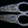 Silver or Silver Plated Victorian Grape Scissors in a floral etched Pattern (no stamps) Image 8