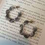 Gray Tortoiseshell Scalloped Hoop Earrings Acrylic Retro Style Image 7