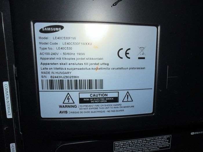 samsung tv 40" (broken - backlight)