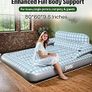 Air Mattress with Headboard, Fast Inflation/Deflation Inflatable Airbed, 9 Inches High Blow Up Bed with Comfortable Flocked Top for Home Guest Travel Camping (PLAID) Image 5