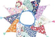 MULTIPLE COLOURS AVAILABLE Fabric Bunting Banner with Tassel, 3.3M Double Sided Cotton Tassel Banner with 12 Vintage Triangle Pennants, Vintage Cloth Garlands for Nursery Bedroom Playhouse Decoration
