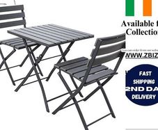 Folding Table and Chairs Set with Durable HDPE Surface & Metal Frame