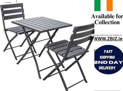 Folding Table and Chairs Set with Durable HDPE Surface & Metal Frame