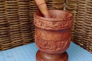 wooden mortar and pestle
