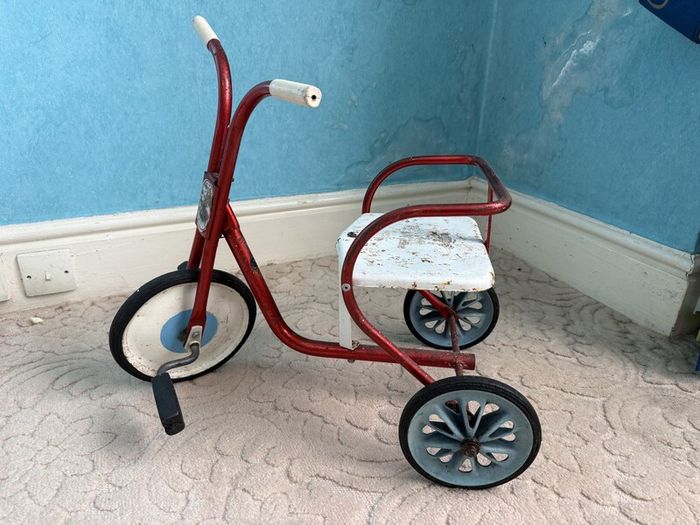 Vintage Raleigh Child's Tricycle, 1960s/70s, Red with Box Seat