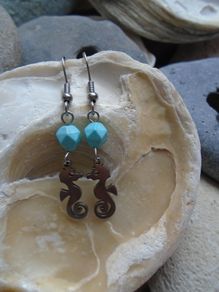 Handmade earrings, Jewellery, Earrings. Gift, Seahorse earrings