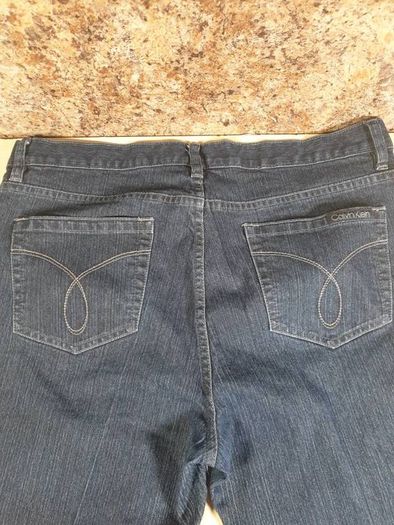 womens Calvin Klein dark blue navy denim jeans Size 32/14  W 34 L 27