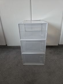 Stackable shoe organiser- 3 boxes