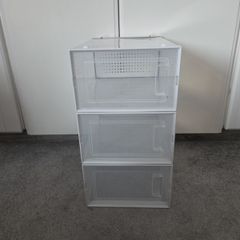 Stackable shoe organiser- 3 boxes