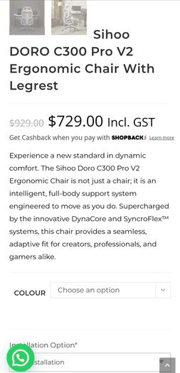 Sihoo DORO C300 Pro V2 Ergonomic Chair With Legrest