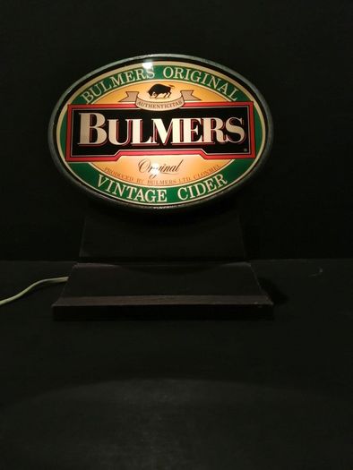 Vintage Bulmers Original Vintage Cider Pub Bar Top Counter Light up display advertising sign
