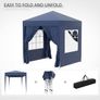 2x2m Popup Gazebo Marquee Party Tent Pavilion Blue with 4 Sides Image 8