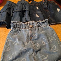 3 girls Denim Skirts.