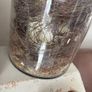 Large leaf embellished glass holder and battery candle Image 5