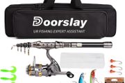 Fishing Rod and Reel Combos, Carbon Fiber Fishing Rod Reel Combo, Telescopic Fishing Rod and Spinning Reel Combo Set with Carrier Bag for Freshwater Saltwater Kit Fishing Gifts for Men Women