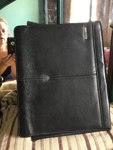 Real black leather pc cover