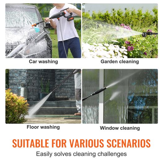 High Pressure Cordless Washer Cleaner Portable Water Spray Car Gun 580 PSI