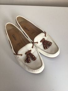 Ladies Gabor White leather Moccasins Size 7