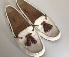 Ladies Gabor White leather Moccasins Size 7