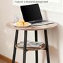 Bar Table Set Tables and Chair Set with Rounded Corner Design Light Gray Image 3
