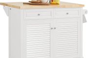 Kitchen island louvered doors