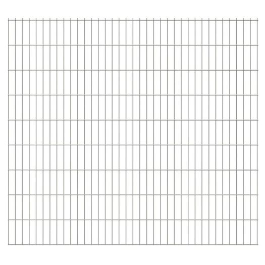 2D Garden Fence Panels & Posts 2008x830 mm 14 m Silver