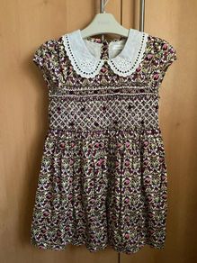 Next Girls Purple / Wine Dress with Shirred Collar