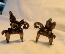 2 X Sokoto 19th Century Bronze Talisman Figures