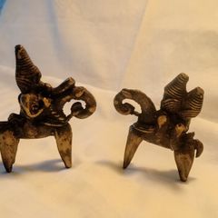 2 X Sokoto 19th Century Bronze Talisman Figures