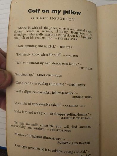 Golf On My Pillow. By George Houghton.  1960 Paperback In Good Condition.  See Photos For Same.