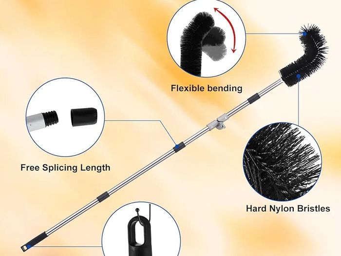 Gutter Cleaning Tools Kit 4M Telescopic Gutter Cleaner Roof with Adjustable Angle Pole Gutter Brush Scoop Roof Cleaning Equipment for Removing Leaves Debris from Gardens Ditches Villas Town Houses