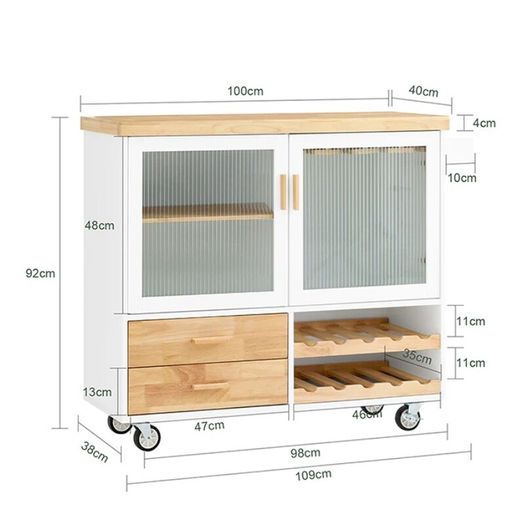 Kitchen Island portable With Wine Glass Holder Kitchen Cabinet