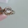 Pandora 14k Gold & Silver halo ring clear CZ  Size 56. Some sign of wear at the back but otherwise nothing wrong Image 3