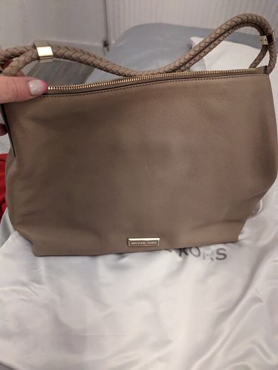Michael Kors Lexington Large Shoulder Bag in Taupe