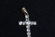 Vintage 9ct Gold Stone Set Cross Pendant Fully Hallmarked Birmingham