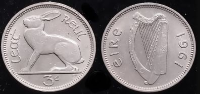 Ireland - 1961 - 3 Pence - KM.12a - [640]