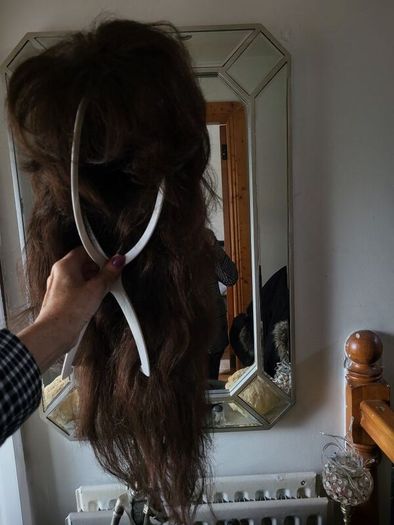 Real hair wig and stand