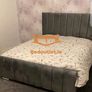 Panel Plush Lines Velvet Bed Frame All Sizes & Colours Available NEW Image 5